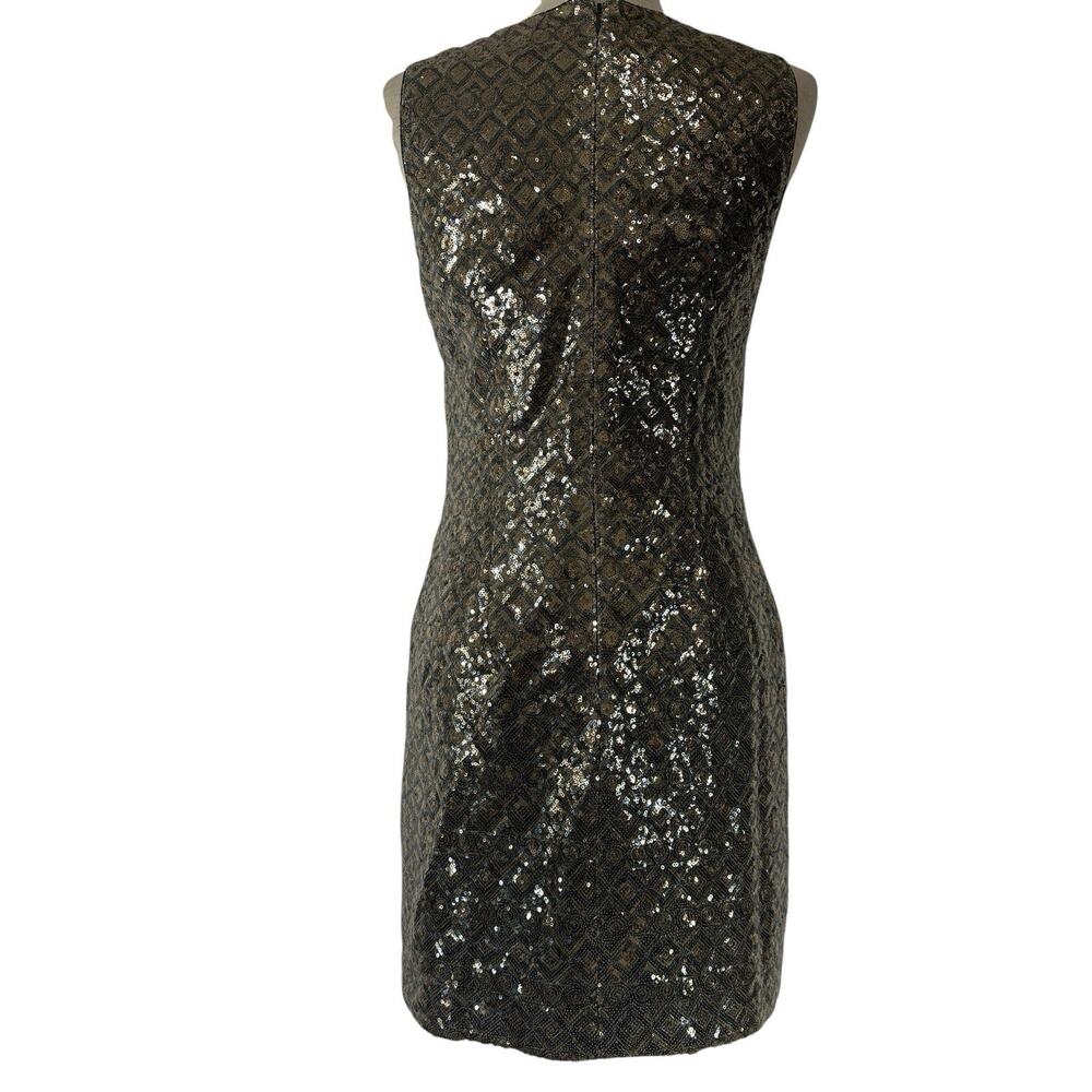 Banana Republic Cocktail Dress Women 6 Gold Silver Metallic Sequin Shift Party - Picture 4 of 12